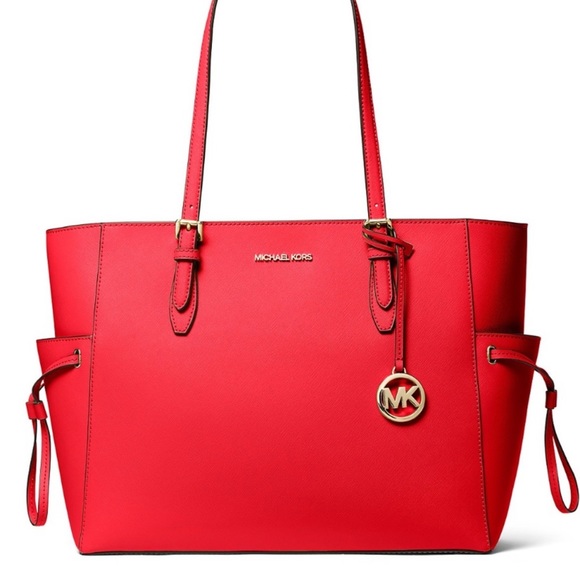 Michael Kors Handbags - Michael Kors Gilly Large Leather Top Zip Tote Dark Sangria
